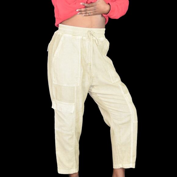 Anthropologie Daily Practice Evergreen Pants Tan Cargo Baggy High Waist Size XS - Picture 6 of 16